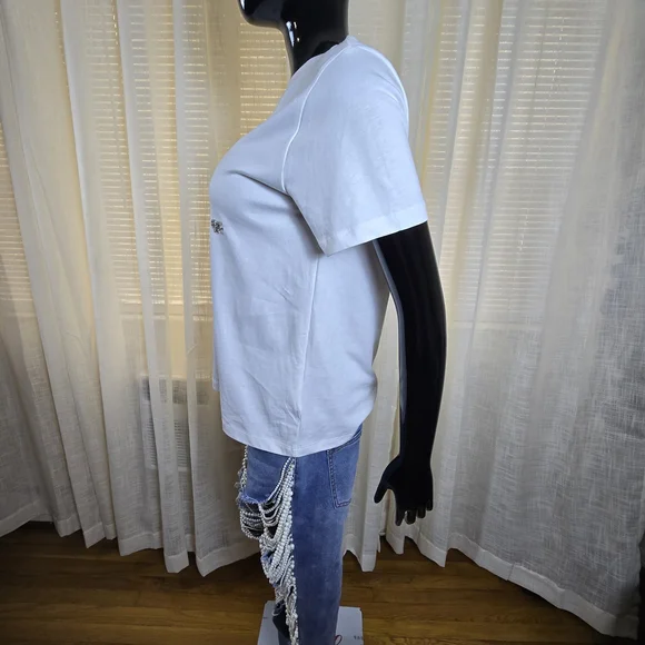 White Embellished T-Shirt - Picture 9 of 16